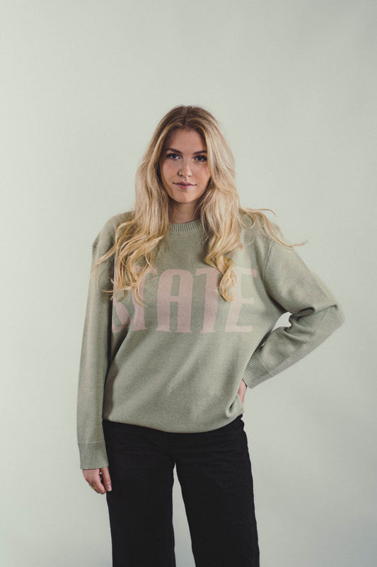 Knit Sweater "Statement" green