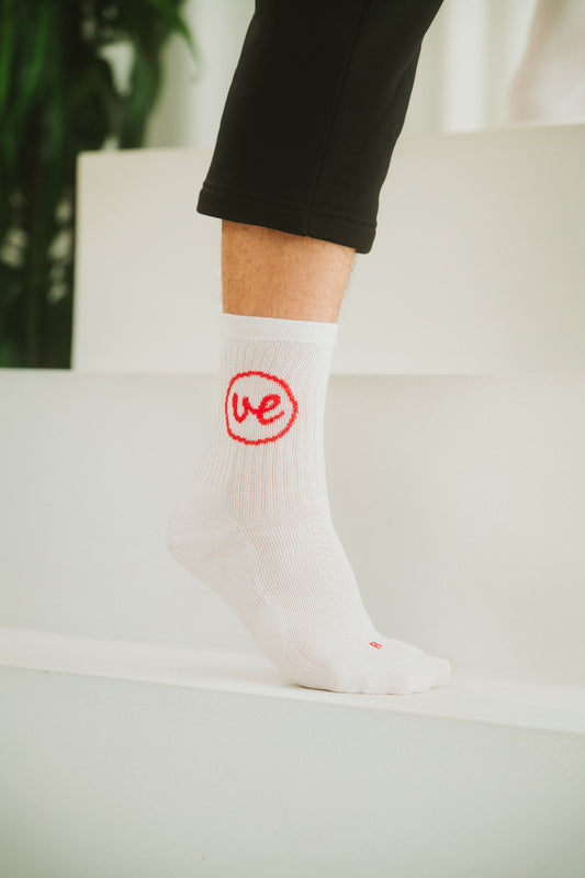 Socks "essential v3" white/red