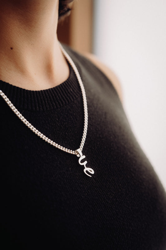 Chain Tag "ue" 925 Silver (mit Kette)