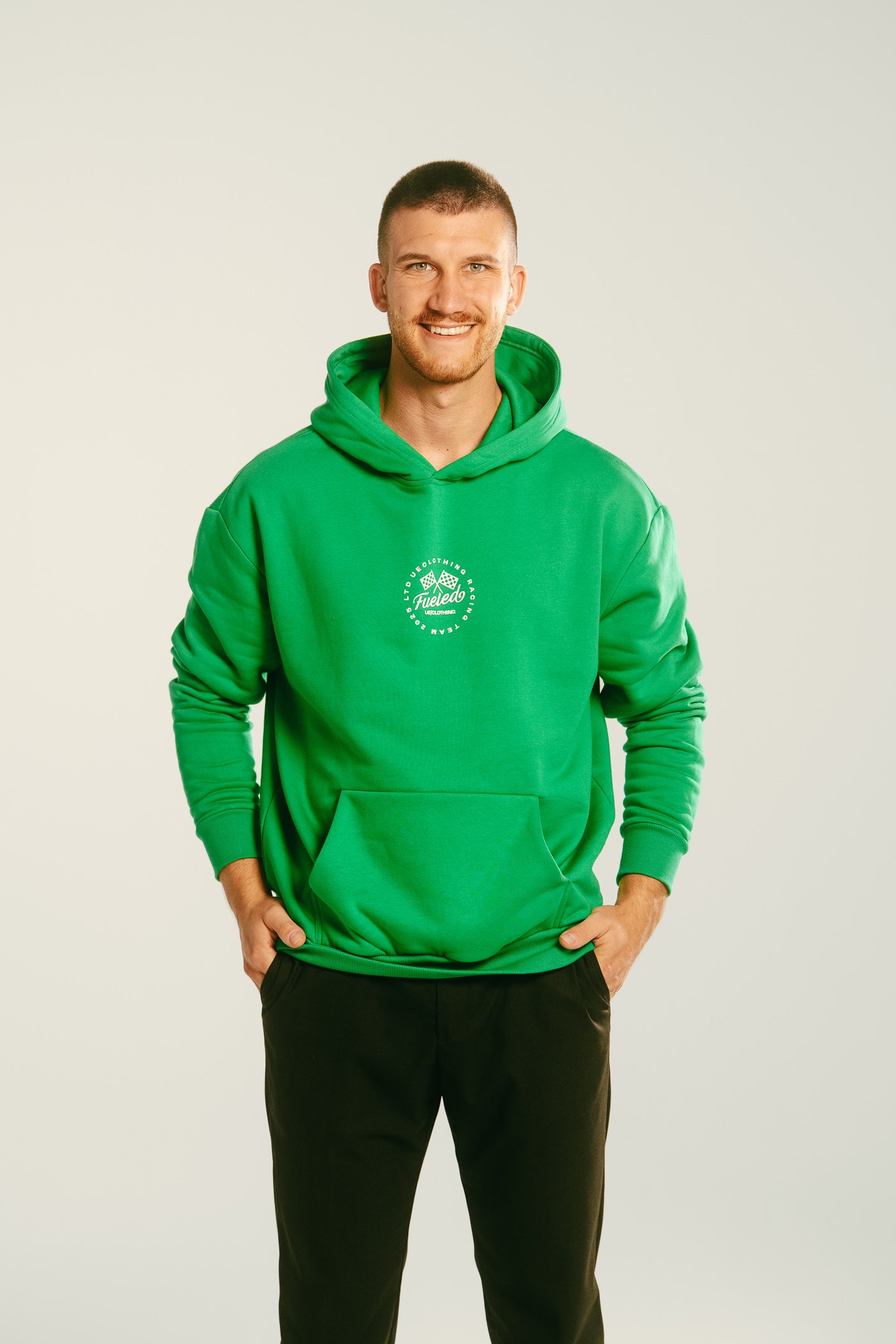 Hoodie "ue racing team" green