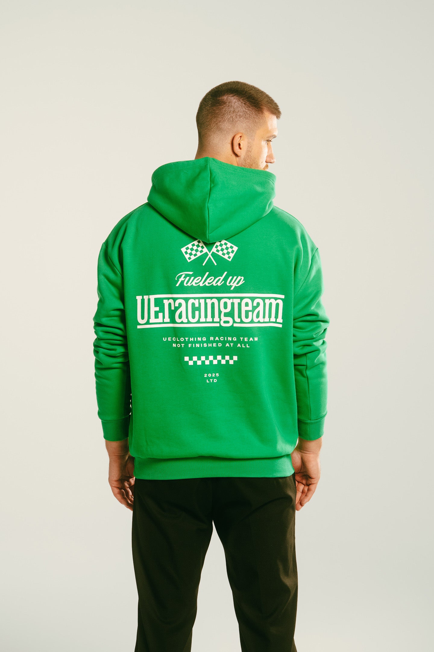 Hoodie "ue racing team" green