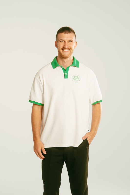 Polo Shirt "racing" white