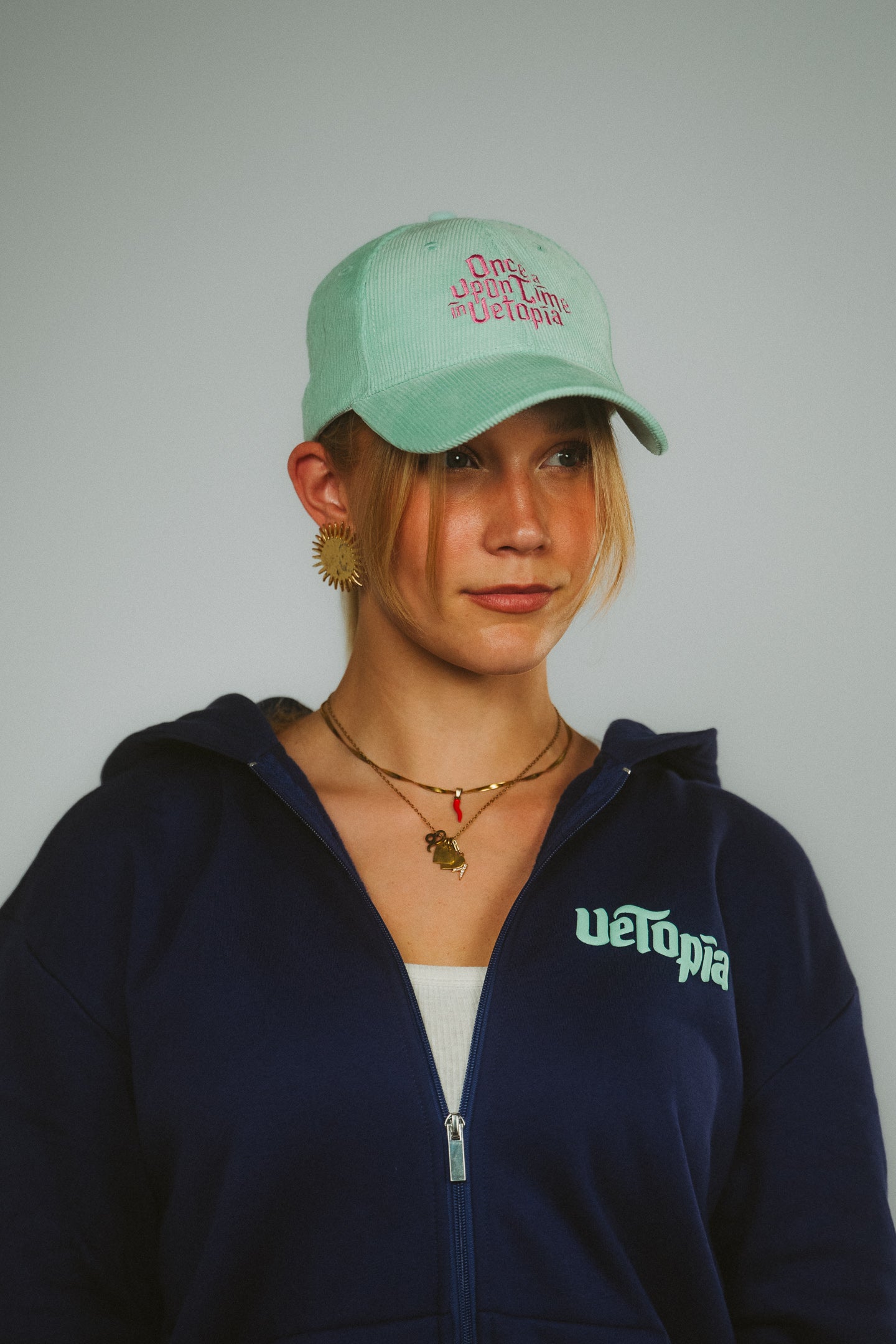 Cap "once upon a time" turquoise